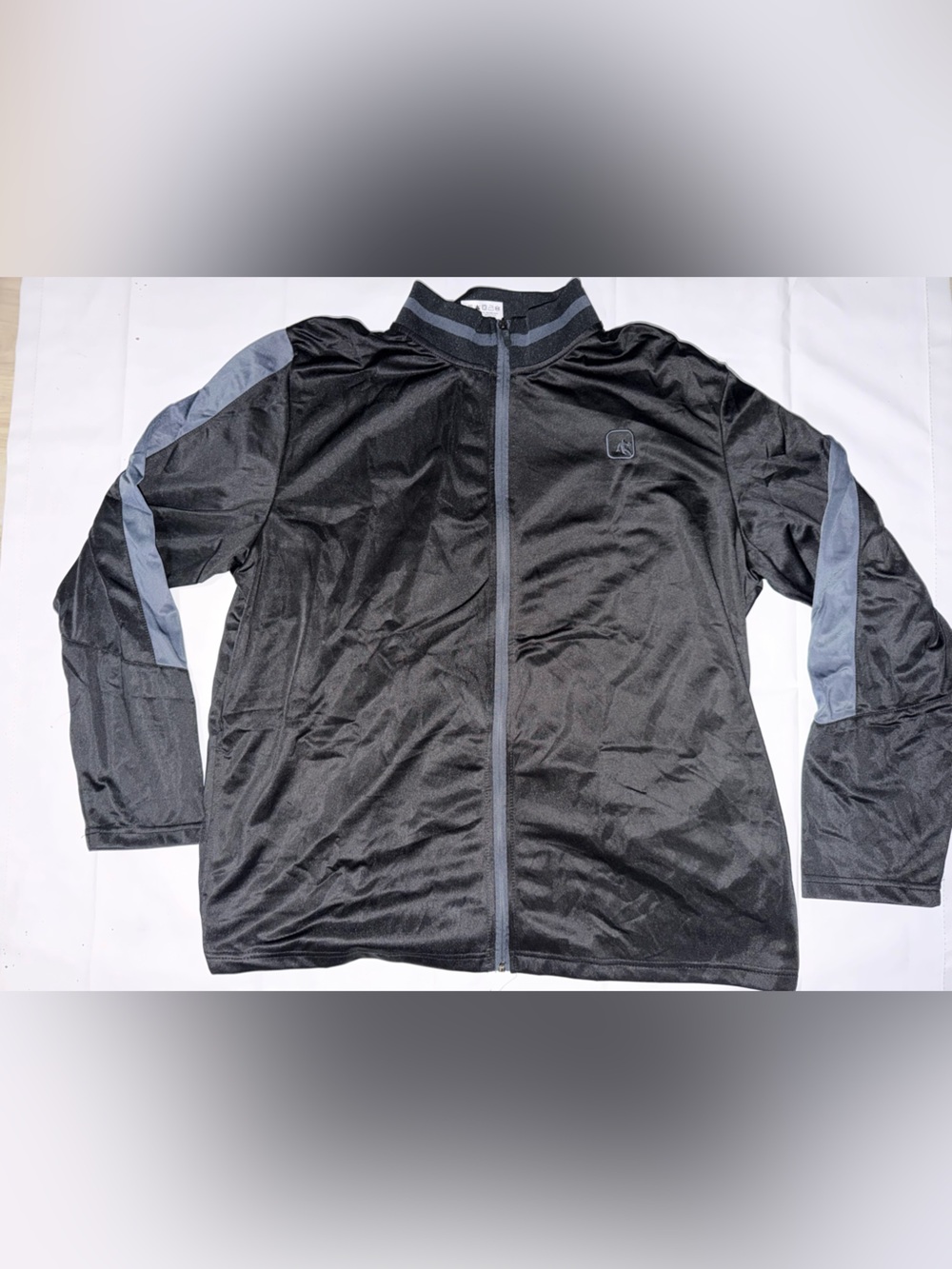 And1 Black Bomber Jacket with Gray Sleeve Accents